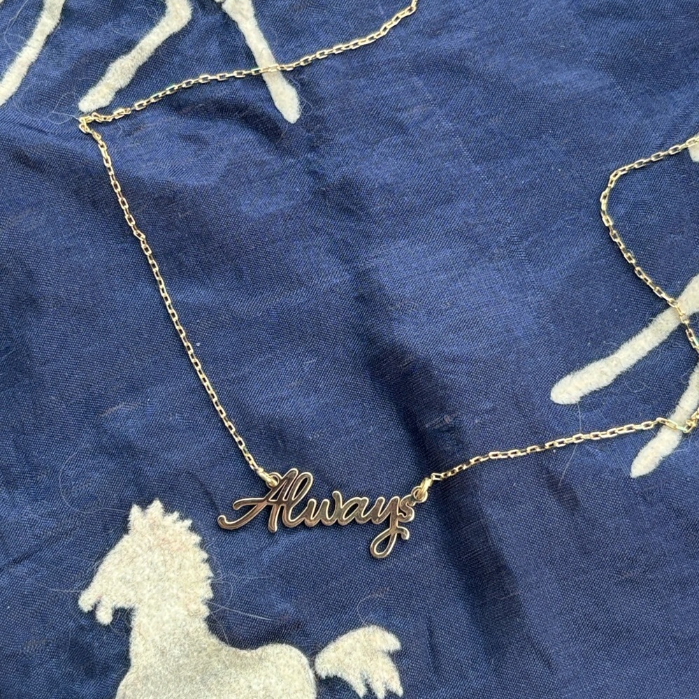 Brand New 14K Gold Plated 925 Sterling Silver Always Necklace Bon Jovi 18" Chain - Picture 8 of 16